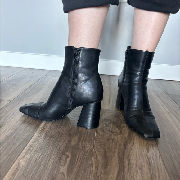 Mango black square toe ankle boots size 7.5 - Picture 7 of 9